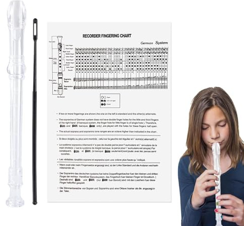 Flauto dolce soprano per bambini, strumento per flauto dolce dolce a 8 fori, clarionetto portatile e resistente all'umidità, registratore di risparmio di lavoro per spettacoli di scena