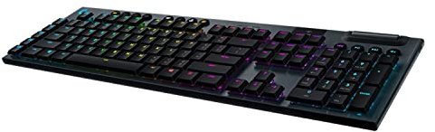 Logitech G G915 X LIGHTSPEED Low-Profile Wireless Gaming Keyboard, Double-Shot PBT Keycaps, Fully Programmable Keys, RGB Backlighting, GL Brown Tactile Switches - PC/Mac, QWERTY UK English - Black