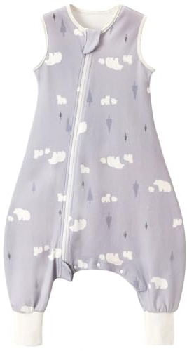 Nivolltha Sac de Couchage pour Bébé 1 TOG, 100% Coton, Gigoteuse Toute Saison avec Pieds, Sac de Couchage d'Été Doux pour Bébé, Idéale pour le Printemps et l'Automne