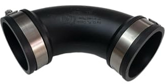 Aqua Universe 2 Flexible Black Elbow Pipe with Clamps, 2 Inch Bend for Plumbing Aquarium, Pond, Drainage and Waste Pipe Clamping Range 63mm-50mm