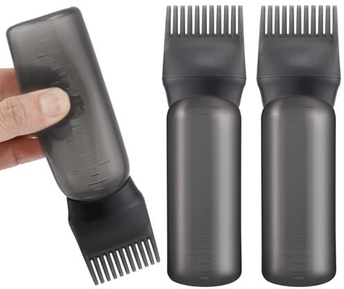 PAEFIU 3 applicateurs d'huile capillaire - 170 ml - Avec graduation graduée - Flacon applicateur de peigne à racine - Brosse de coloration - Pour coloration capillaire