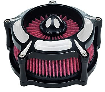 TANGSIYANG Motorcykel luftfilter motorcykel CNC-turbinluftfilter, filterintag, lämplig för Harley luftfilter scooter (rött filter B)