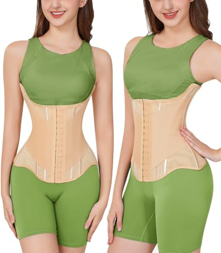 Yixinly Corsé para mujer para reducir barriga, Entrenador de cintura para mujer Fitness Entrenador de cintura Faja reductora en forma de U, beige, XXS(37-44KG)