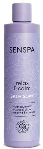 SenSpa Relax & Calm Lavender Bath Soak - Vegan Bubble Bath for Women & Men, Luxury Natural Bubble Bath Wash with Lavender, Gifts for Her - Mens/Womens Luxury Bath Products with Magnesium - 200ml