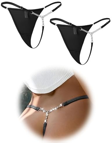 ohmydear String sexig tanga dam chic sexig diamant stringset damunderkläder mjuka trosor bikini mesh tanga trosor låg midja underkläder