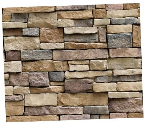 LALAFINA Papel Tapiz de Piedra 3D Autoadhesivo para Decoración Calcomanías de Pared Realistas de Aplicar para Dormitorio y Sala de Estar 2 Piezas
