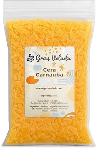 Gran Velada Cera Carnauba Vegetal Natural 1000 g | Cera Dura para Cosmética Natural, Jabones, Cremas y Labiales | Emoliente e Hipoalergénica | Ideal para DIY