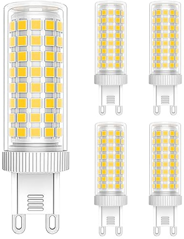 Linqzxz Lampadine a LED G9, 3000K bianco caldo, 12W equivalente a 90W alogena, attacco Bipin, per uso domestico e ufficio, non dimmerabile, confezione da 5 pezzi