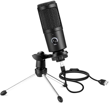 Renrra Microfono da Gioco USB per Streaming Podcasting Microfono per Podcast Video Canto Cardioide Studio
