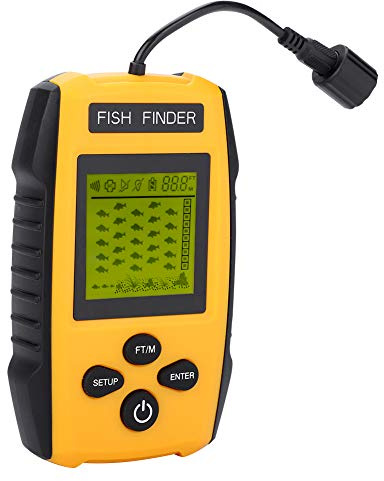 Fydun Détecteur de Poisson LCD Portable de 100M, avec Capteur Sonar, Accessoire de Pêche Idéal, Tl88E