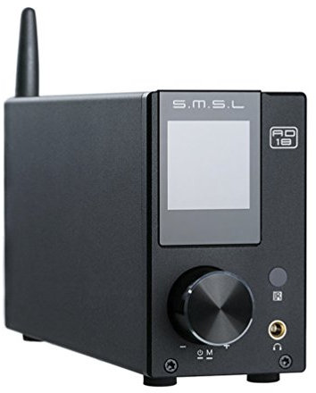 SMSL AD18 V3 HiFi Amplificateur Stéréo Audio avec Bluetooth 4.2 Supporte Apt-X, USB DSP Full Digital Power Amplifier 2.1, Petit Amplificateur 80Wx2 Classe D avec Sortie de Subwoofer