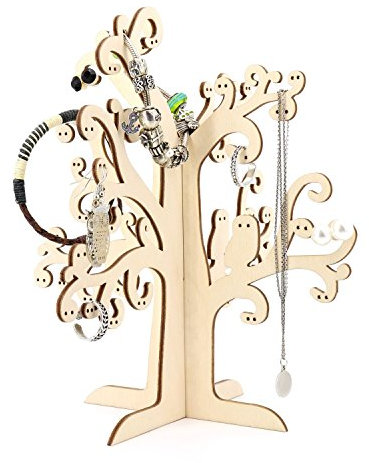 Portagioielli a forma di albero decorativo in legno | portagioie, portacollane, orecchini, bracciali