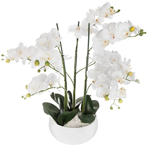 ATMOSPHERA CREATEUR D'INTERIEUR - Orchidea artificiale in ceramica bianca H65cm