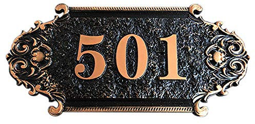 Numéro de Maison Personnalisé Numéros de Porte Custom Signe Plaque en Acrylic Autocollant Enseigne d'adresse Flottant Gravé Panneau de Signe Vintage pour Famille Bureau Hôtel Dortoir