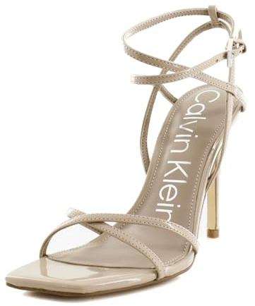 Calvin Klein Women's Tegin Heeled Sandal, Nude, 8.5