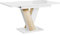 MEBLINI Esstisch Ausziehbar - Esszimmertisch Modern - Küchentisch - Säulentisch - Ausziehtisch - Dining Table - Esszimmertische - 120-160x80x75cm - MASIV - Weiß Hochglanz/Sonoma Eiche