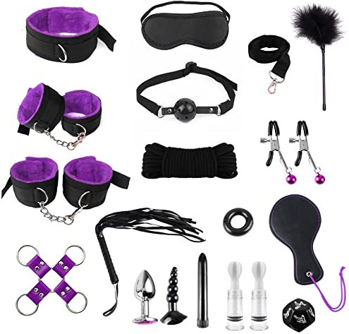 JSMTKJ Fitness Capi Abbigliamento di 17Pices/Set Shop Hot Oggetti Kit Sexy Coppia Accessori Bondage Fitness Šêx Toys Letto Giochi Šêx per Coppia Donna Kit Sexy Coppia Accessori Viola