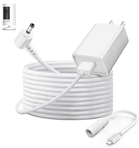 Power Adapter Charger Cord Compatible with Ring Stick Up Cam Battery/Plug-in 3rd Gen/2nd Gen & Ring Pan Tilt Stick Up Camera, Indoor/Outdoor Weatherproof Power Cord (4m/13.1ft) White