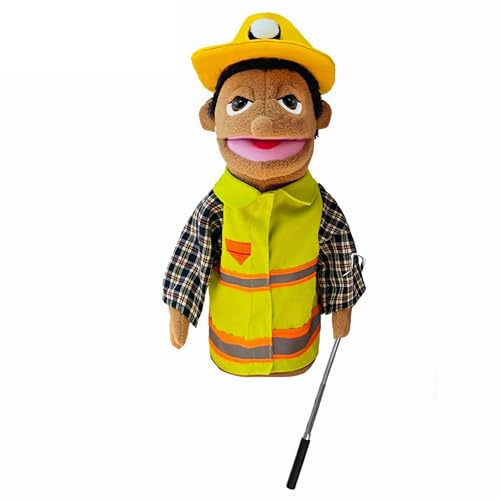 LOMTRATS Marionetas de Mano de Teatro para niños,Incluye Maestro,policía,Pirata,Detective,etc.con Bocas Abiertas móviles, Contar Historias,enseñar,Regalos de Festivales,1 PCS