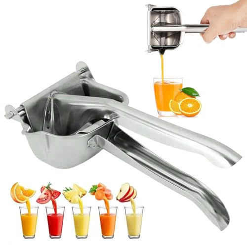 Manuell citruspress av aluminium – handjuicepress för citroner, apelsiner, lime – kompakt, ergonomisk, lätt att rengöra