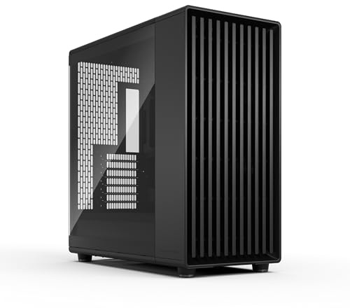 Fractal Design North XL Momentum Black - Glass Side Panel - Genuine Blackened Oak Wood Front - High Airflow PC Gaming Case - Three Powerful 140mm Momentum Fans Included - ATX/E-ATX Support
