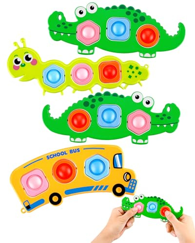 Kizmyee Pack de 4 Fidget Jouets- Jouets Sensoriels Bubble Popper pour Les Tout-Petits à partir de 12 Mois, Jouets pour bébé Montessori Cadeaux d'anniversaire, compétences sensorielles TDAH