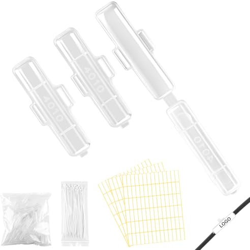 MOKIDO Set di 100 scatole di riconoscimento per cavi, con 100 fascette per cavi, etichette per cavi, impermeabili, trasparenti, clip per etichettatura e smistamento (4010)