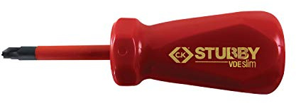 C.K T48343-2 Stubby Vde/1000V Slim Screwdriver Pz2, Red