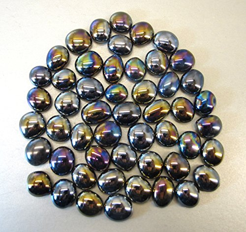 Ullmannglass Glasnuggets - Dekosteine - Muggelsteine, klein (Ø ca. 16/18mm) in irisierend zu 200 g verpackt.