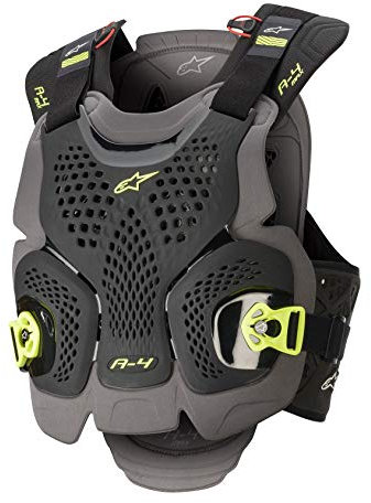 Alpinestars A-4 Max Brustprotektor (Black/Yellow,M/L)