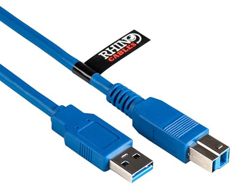 rhinocables USB-3.0-Druckerkabel, A-Stecker auf B-Kabel, universelle Kompatibilität für alle Ihre USB-B-Geräte, Drucker, Scanner und externe Festplatten, einschließlich HP, Brother, Dell und Epson,