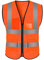 JZK Orange XXXL Mesh Sicherheitsweste mit Taschen und Reißverschluss, hohe Sichtbarkeit Sichere Netz Weste Warnweste reflektierende Jacke für Männer Frauen Erwachsene, hi viz weste