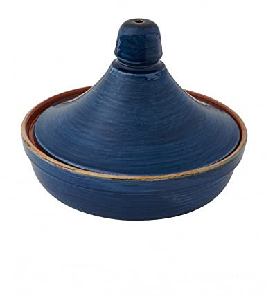 BRANDANI 52267 Tajine Blu con Coperchio Terracotta da Fuoco