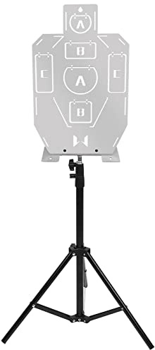 Shooting Training Metal Target, Adjustable Training Folding Tripod Ipsc Target For Airsoft Hunting Paintball Cs Game Training Target. (B)
