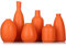 Orange Keramik Knospen Vasen Set von 6, Bauernhaus Dekor, Kamindekor, Kaminsims & Regal Dekor, Heimdekoration für Wohnzimmer, Eingang, Badezimmer & Büro, Couchtischdekoration, Knospenvasen in Bulk