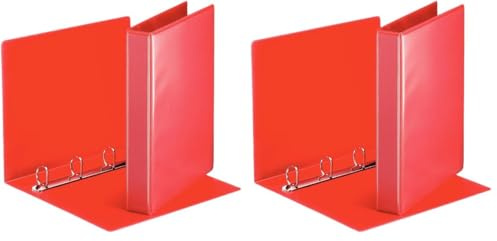 Esselte 49713 Ringbuch Präsentation, mit Taschen, A4, PP, 4 Ringe, 30 mm, rot (Packung mit 2)