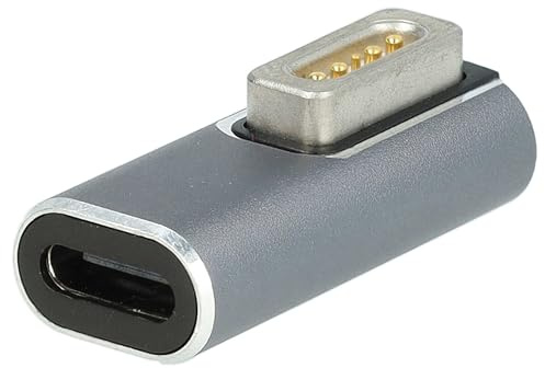 vhbw Adapter USB Typ C auf MagSafe 1 kompatibel mit Apple A1224, A1185, A1242, A1237, A1181, A1184 Notebook, Laptop - 2,8 x 1,25 x 0,7 cm, 100 W