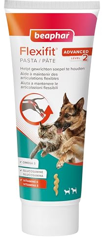 Beaphar Flexifit Pasta per Cane e Gatto, Integratore per Supportare la Mobilità e il Benessere Articolare, con Omega 3, Glucosamina e Vitamina E, Gusto Carne, 250 g