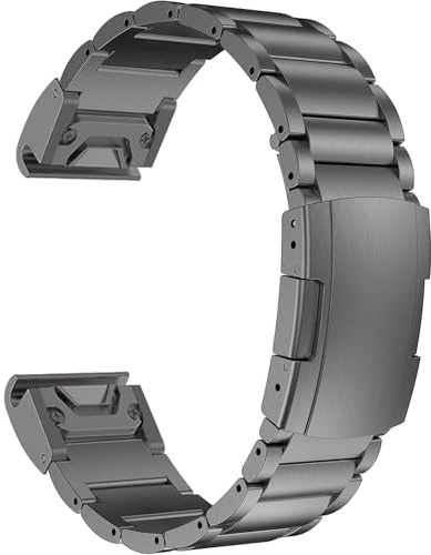 MaKTech Titan Band för Garmin,26mm Snabbspännande Metallarmbandsrem med Sköldpaddsspänne,för Garmin Fenix 8 51mm/Epix Pro 51mm/7X/6X Smartwatch (Grå)