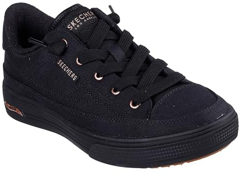 Skechers Women's Arch Fit Arcade-Meet Ya There Sneaker, Black/Black, 9.5 Wide