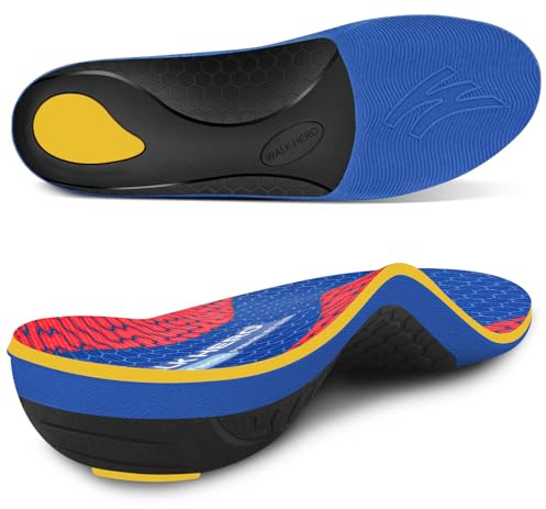 WalkHero Arch Support Insoles - Plantar Fasciitis Inserts Pain Relief,Orthotic Inserts Relieve Foot Fatigue and Pressure for Standing All Day Mens 6-6.5 | Womens 8-8.5