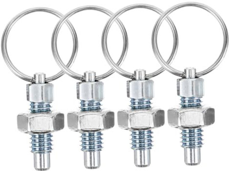 Ciieeo 4piezas Unidades Émbolo Indexado Roscado Con Resorte Pasador Pestillo Con Anillo De Tracción Posicionamiento Preciso Para Maquinaria Equipos Industriales y Electrodomésticos