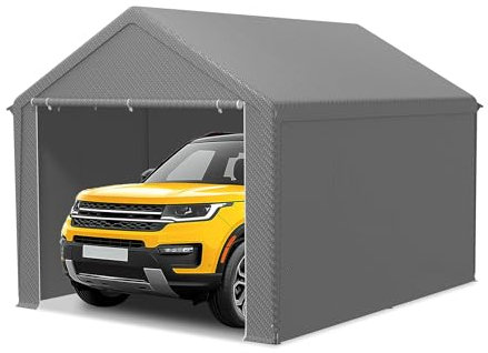 LILIIN Garage Tente 3 x 4 m Résistant à l'Hiver avec Toit en Polyéthylène (170 g/m²), pour Voiture, SUV et Camion, Auvent Résistant aux UV, Stockage et Pâturage, Parois