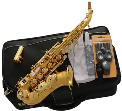 Professionell Saxofon Satin Gold Professionell Bend Altsaxofon Med Fodral Och Munstycke