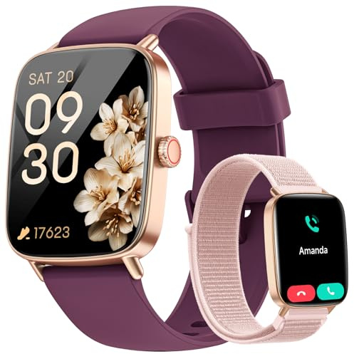 Smartwatch Herren Damen mit Telefonfunktion,1.85 HD Uhren mit Herzfrequenz Schlafmonitor SpO2 Schrittzähler,110+ Sportmodi Fitnessuhr,IP68 Wasserdichte Smart watch Kompatibel für iOS/Samsung/Android