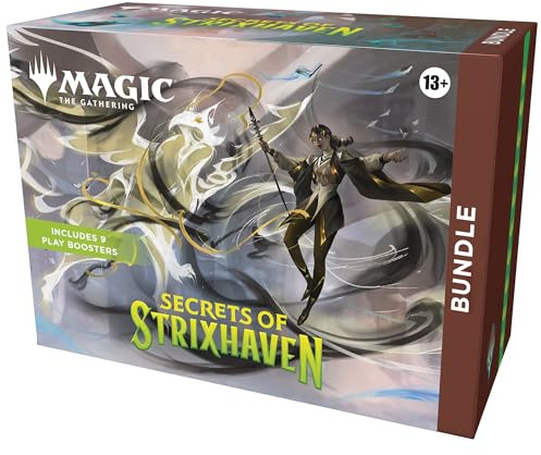 Magic: The Gathering Secrets of Strixhaven - Bundle (9 Play Boosters, 30 Lands, 1 Alt-Art Card + Exclusive Accessories)