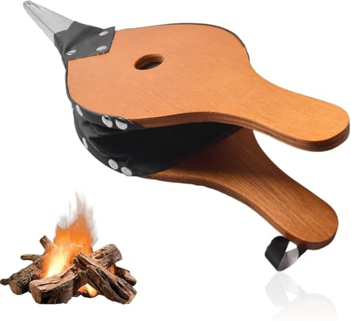 CZ-XING Soffiatore manuale per camino, soffietto per caminetto, soffietto per caminetto, ugello in ghisa per campeggio all'aperto, barbecue, griglia, camino, pompa a soffietto, accessori per barbecue