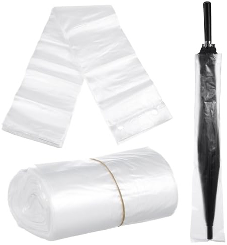 Lurrose 100 Paquet Jetables pour Parapluies Longs, Housses en Plastique Fines pour Protection et Rangement Pratique, Adaptés aux Voyages sans Crochet Plusieurs Styles