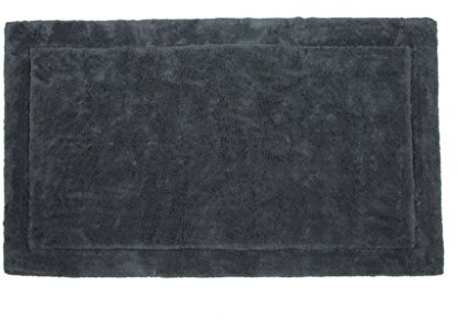 Casalanas - Santorin, Beidseitig verwendbar, Schwerer Badezimmerteppich, 100% Natur-Baumwolle, 100x60cm, Smoke