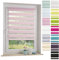 ourdeco® Doppel-Rollo, Duo-Rollo / 70 x 210 cm rosa/lichtdurchlässig, Blickdicht/Klemmen=Montage ohne Bohren=Smartfix=Klemmfix=Easy-to-fix